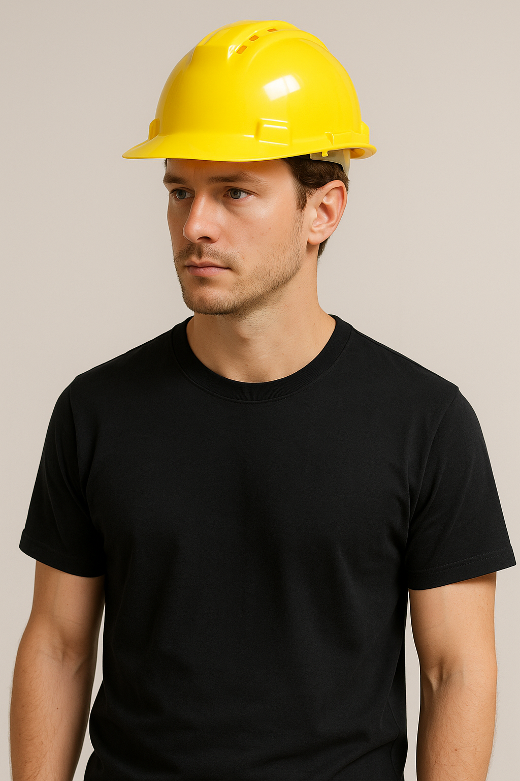 Casque de chantier jaune